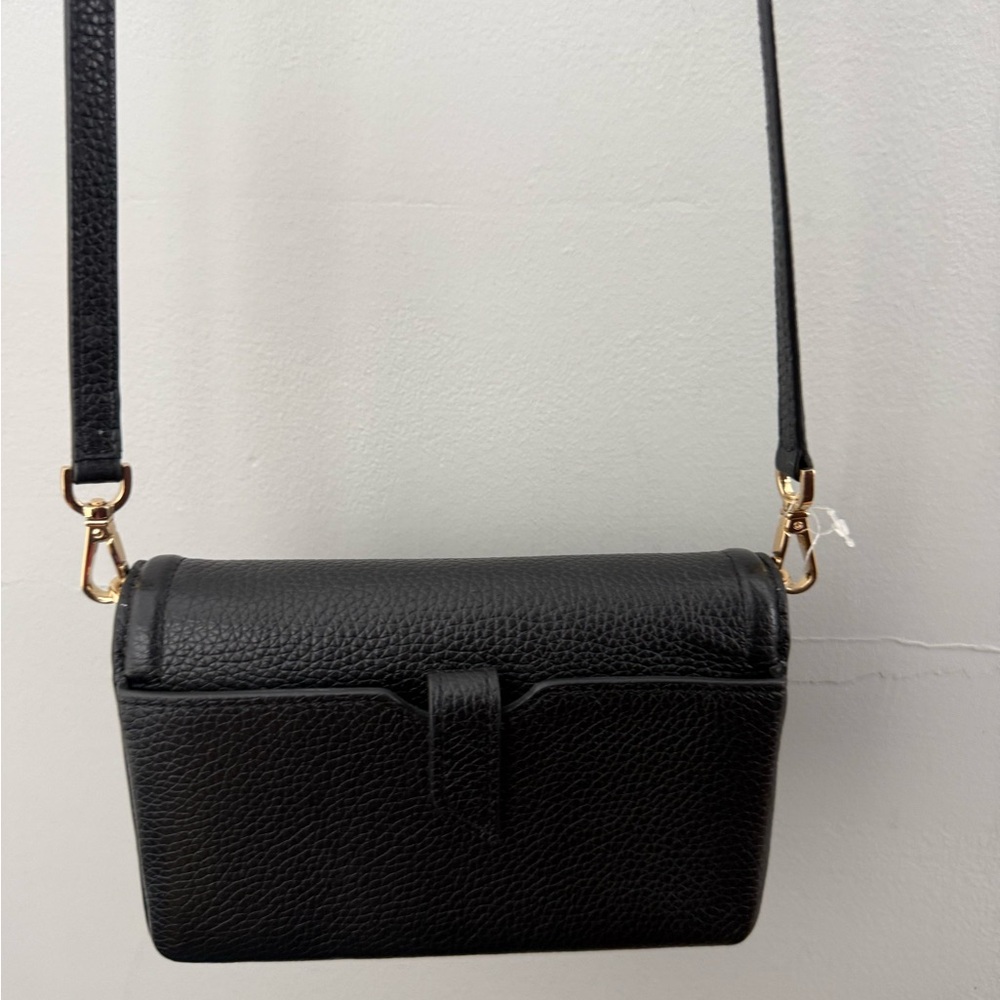 Michael Kors Black Leather Phone Crossbody with Card Holder - Picture 2 of 3